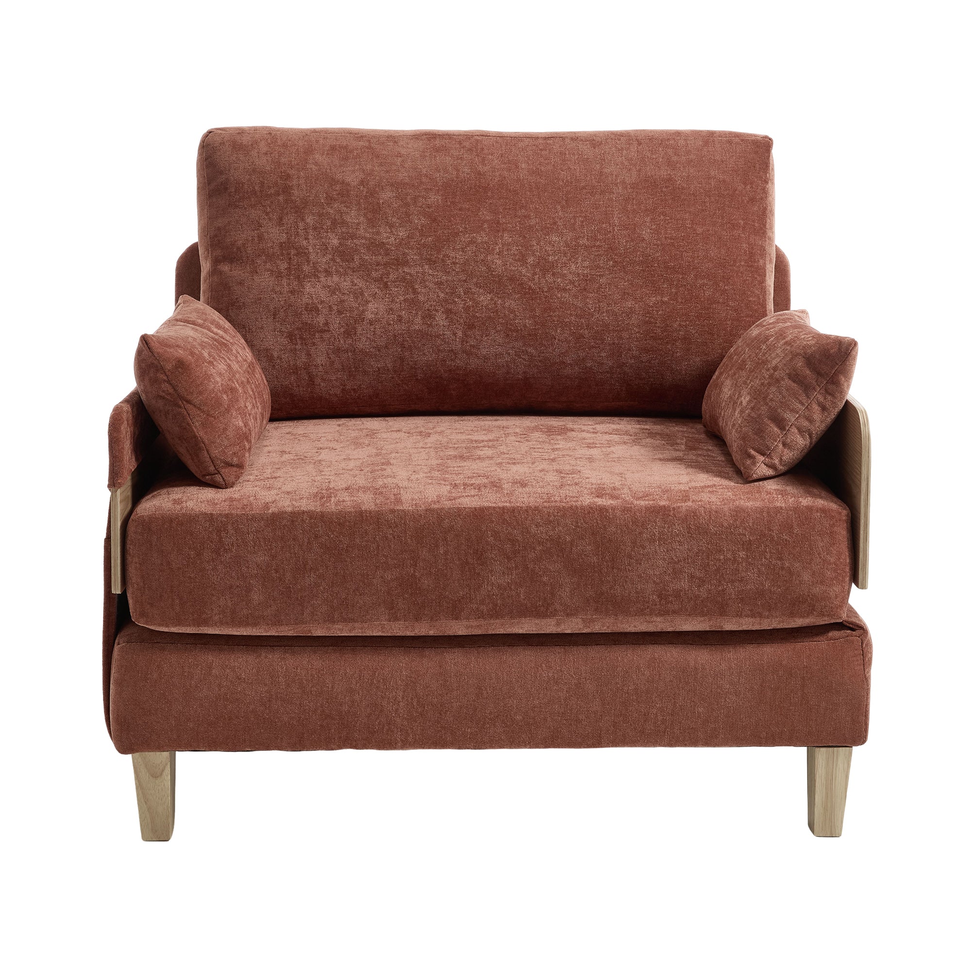 Front-facing Convertible Sofa Bed Recliner - 3-in-1 with two pillows and compact frame, ideal for modern multifunctional interiors.