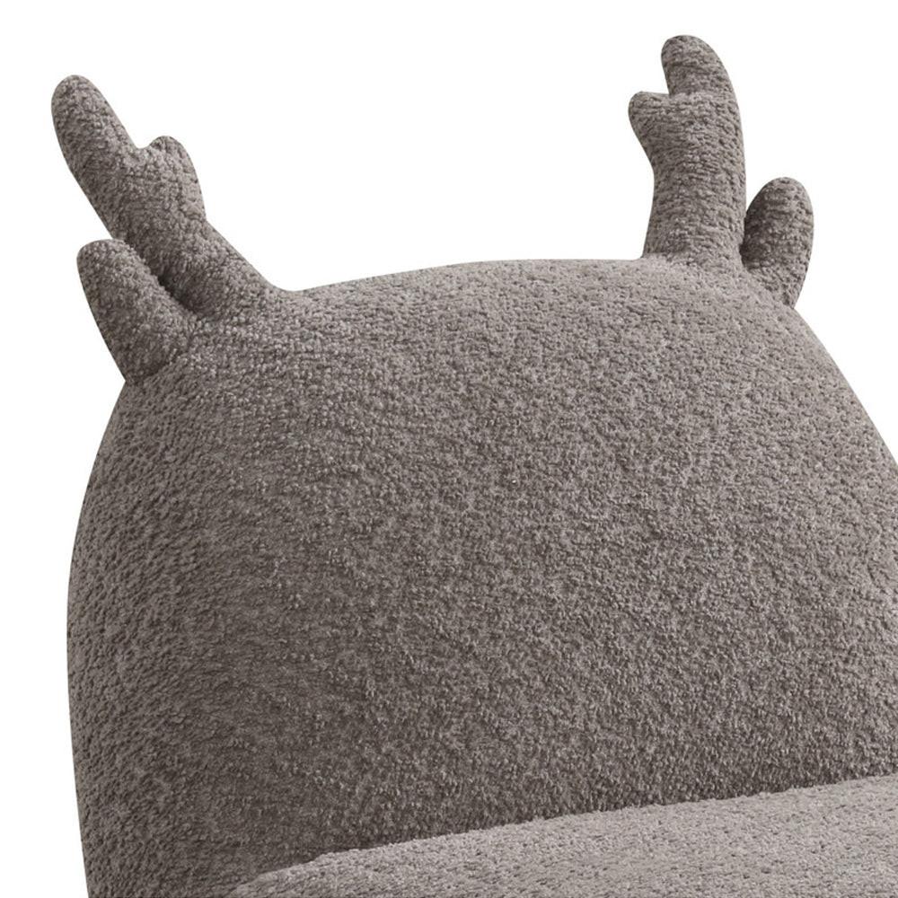Chenille Upholstered Deer-Shaped Kids Chair, Brown.