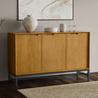 Oak Sideboard Buffet with 3 Doors and Storage.