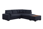 Dark Gray Sectional Sofa with Ottoman.