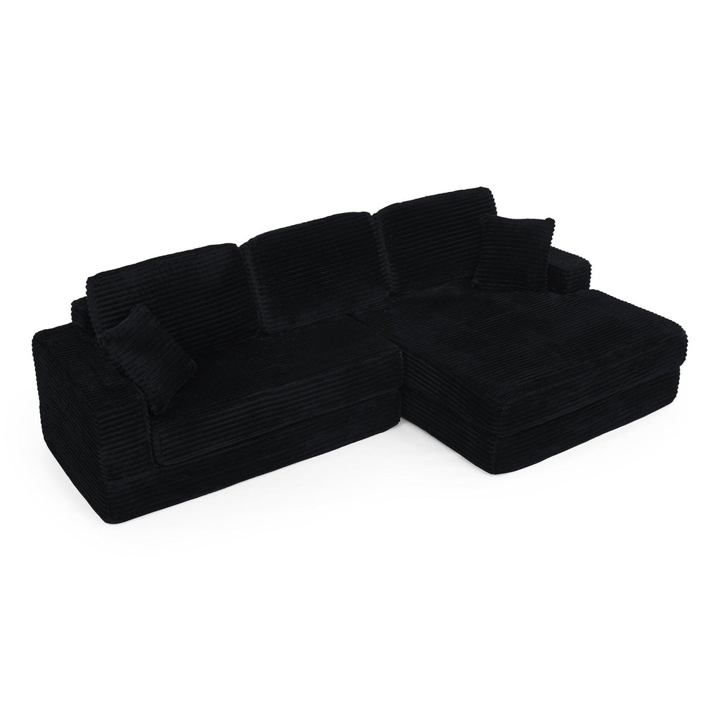 Modern Modular Sectional Sofa in Black.