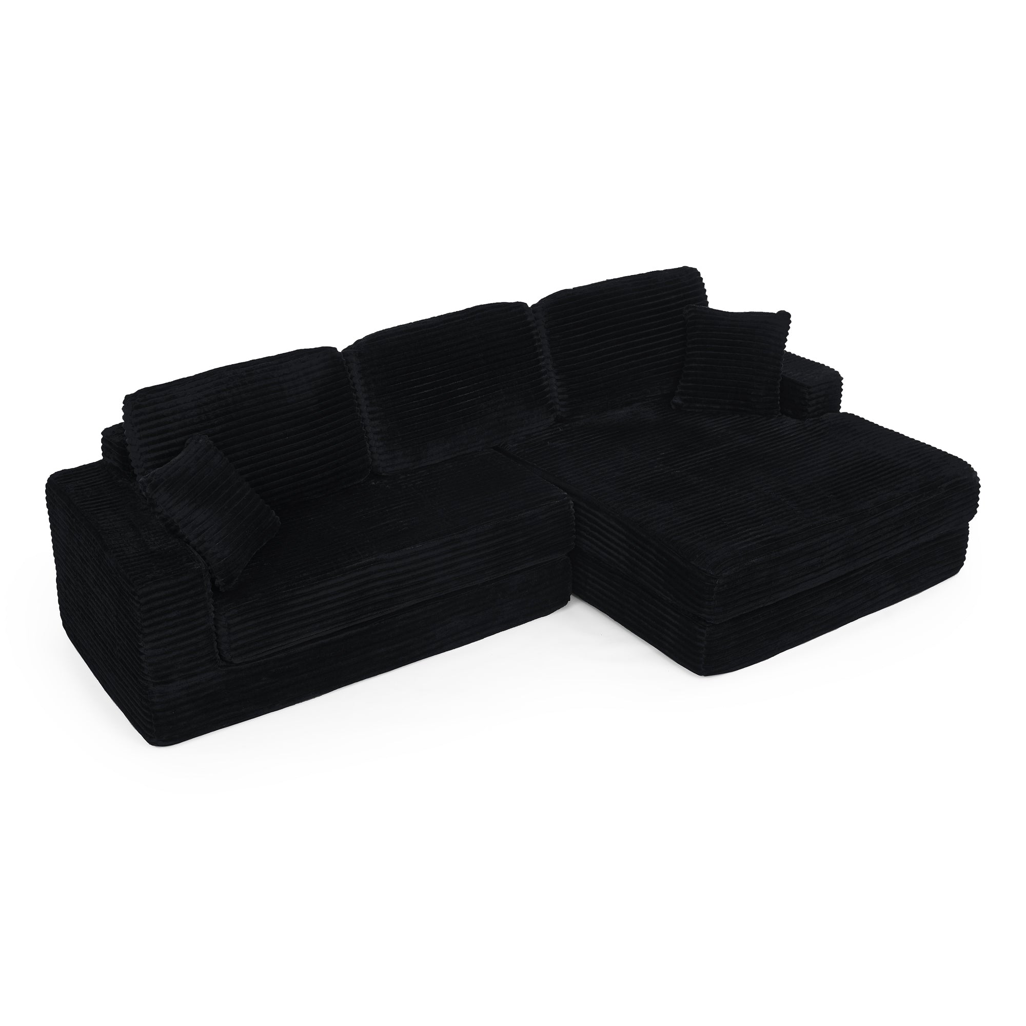 Modern Modular Sectional Sofa in Black