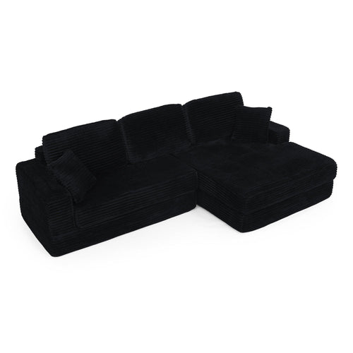 Modern Modular Sectional Sofa in Black.