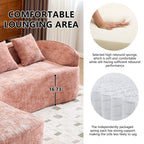 Pink Chenille L-Shaped Sofa Perfect for Living Room.