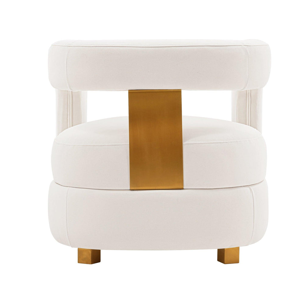 Amirah Velvet Lounge Chair in White.