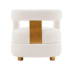 Amirah Velvet Lounge Chair in White.