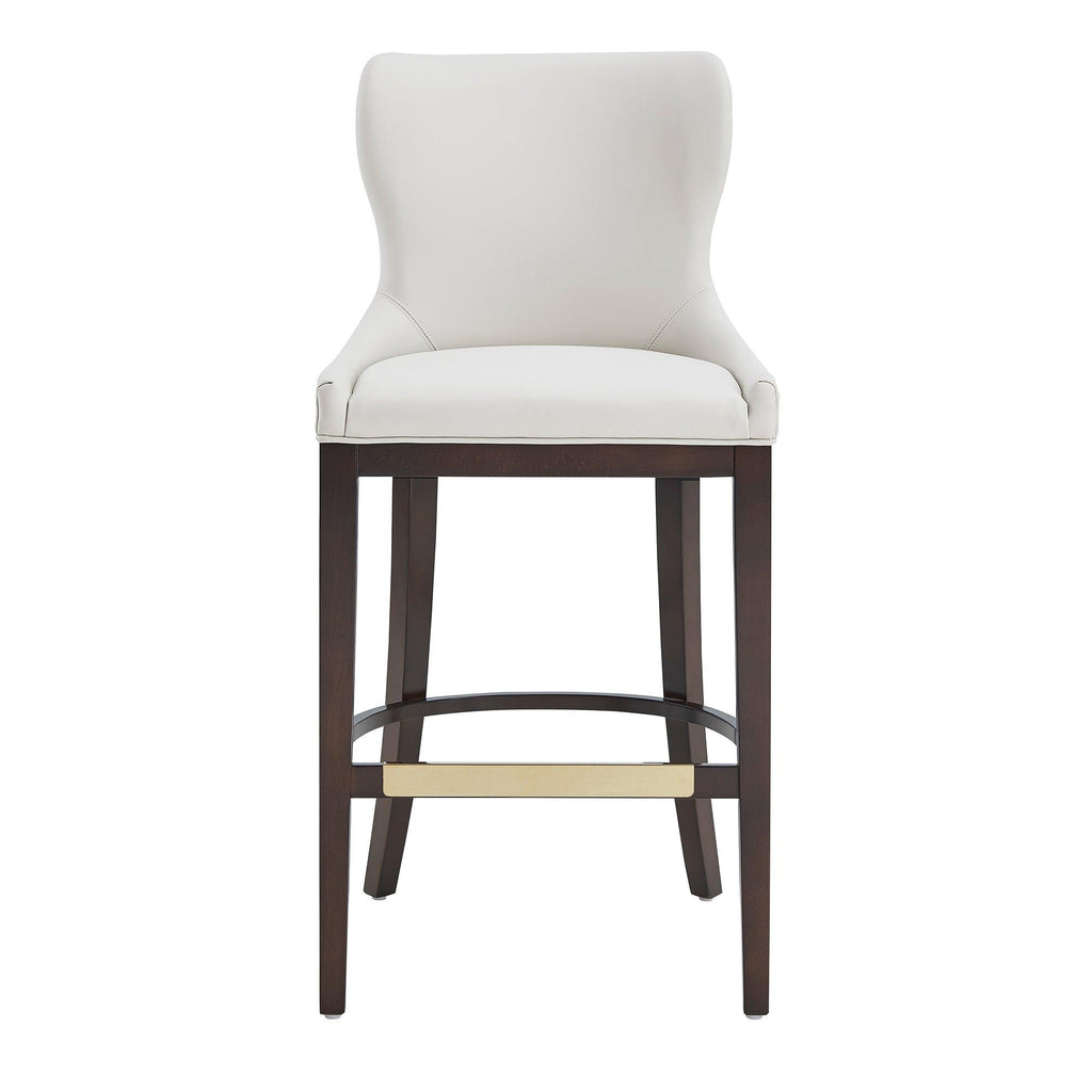 Blair Wood Upholstered Barstool in White.