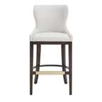 Blair Wood Upholstered Barstool in White.