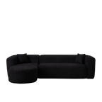 Modular Sectional Sofa with Curved Back & Chenille Fabric.