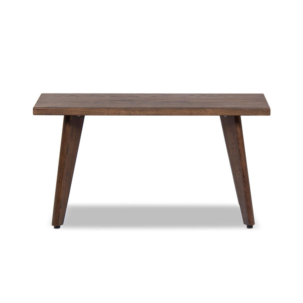 Capri 35.5' Solid Red Oak Wood Bench, Dark Brown Red Oak.