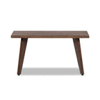 Capri 35.5' Solid Red Oak Wood Bench, Dark Brown Red Oak.
