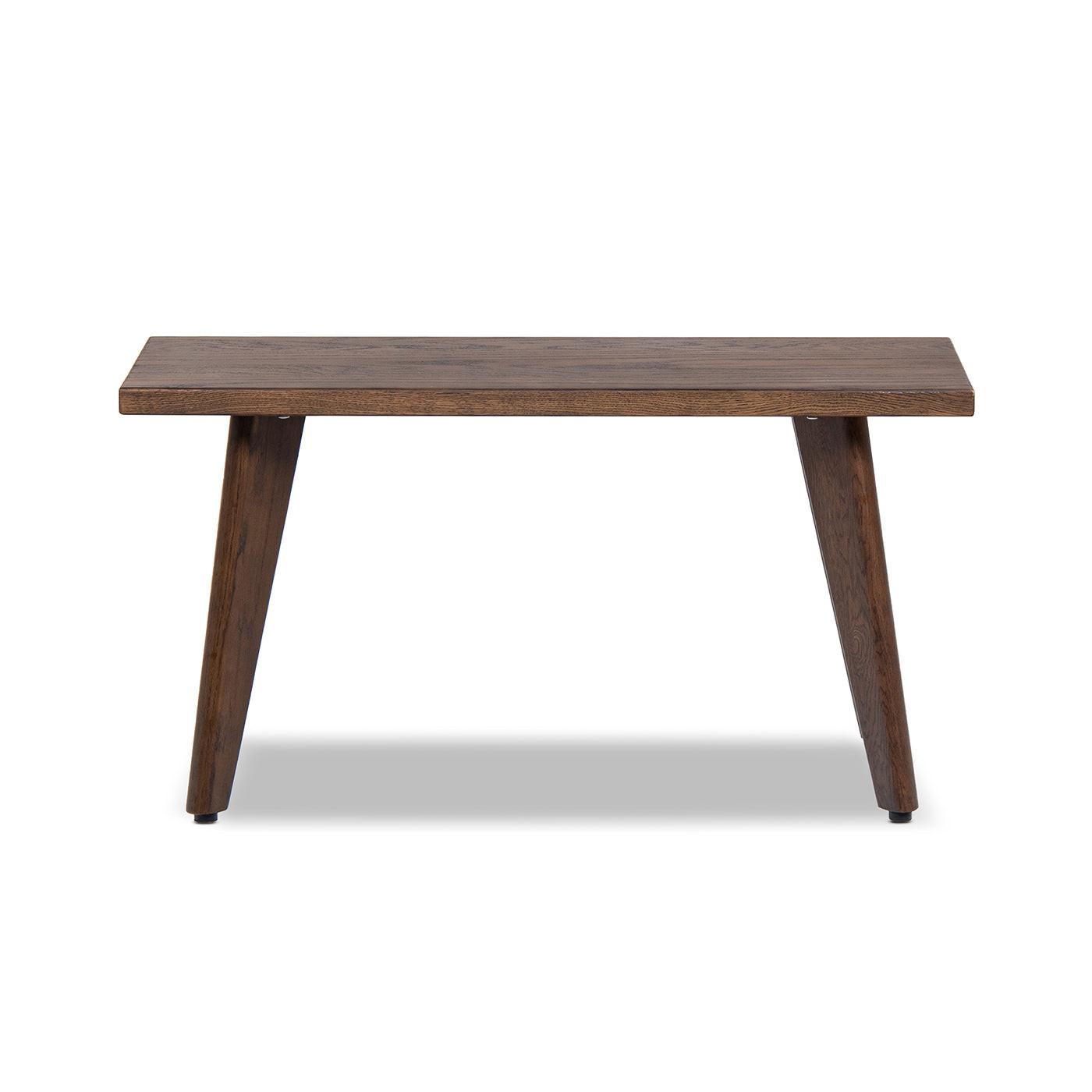 Capri 35.5' Solid Red Oak Wood Bench, Dark Brown Red Oak.