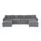 Modular Sectional Sofa Grey - Comfy 4-Seater Couch Set.