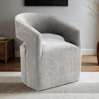 Contemporary Gray Arm Chair with Casters.
