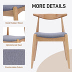 2 Vintage Rubberwood Dining Chairs with Ergonomic Backrest.