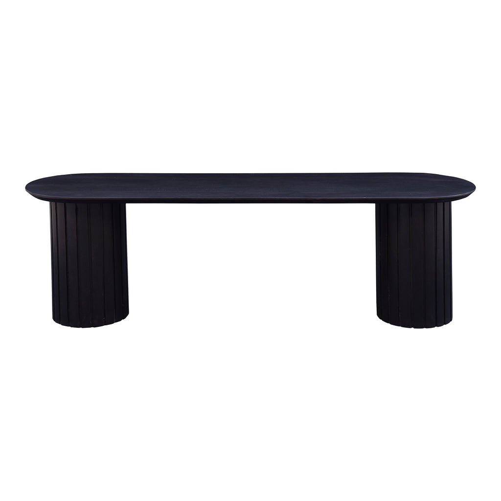 Povera 59-Inch Oval Black Solid Acacia Wood Dining Bench