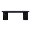 Povera 59-Inch Oval Black Solid Acacia Wood Dining Bench