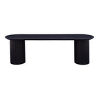 Povera 59-Inch Oval Black Solid Acacia Wood Dining Bench
