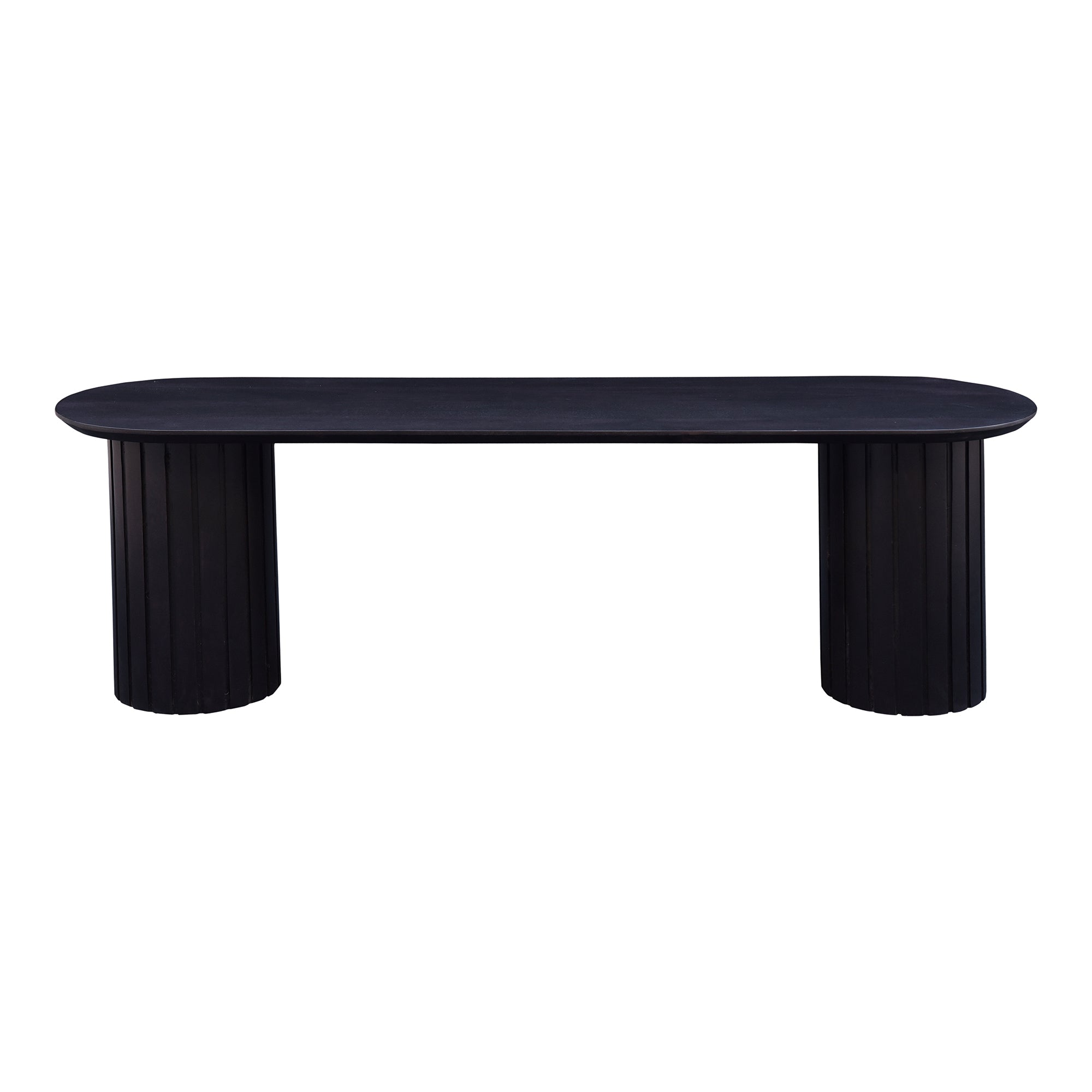 Povera 59-Inch Oval Black Solid Acacia Wood Dining Bench