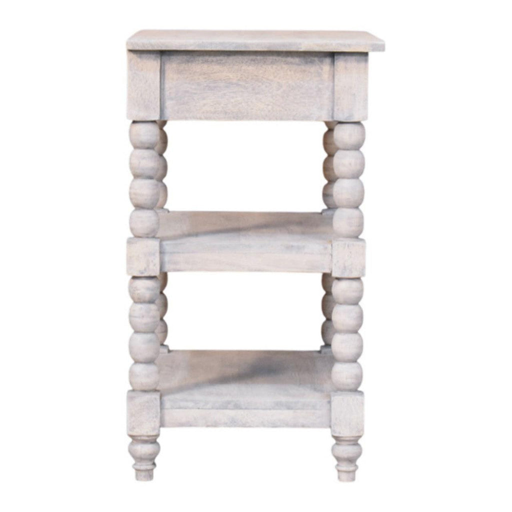 Solid Wood Barclay Side Table with Acid Wash Finish.