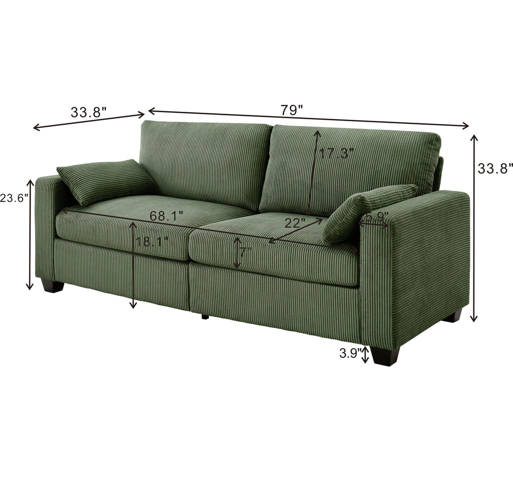 Modern Loveseat Sofa for Small Space - Removable Cover & Spring Cushions.