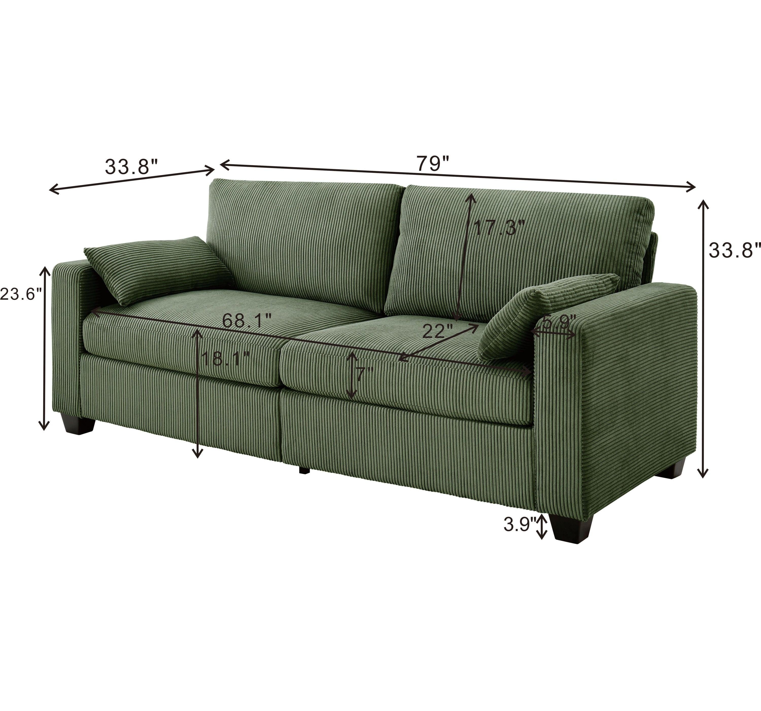 Modern Loveseat Sofa for Small Space - Removable Cover & Spring Cushions.
