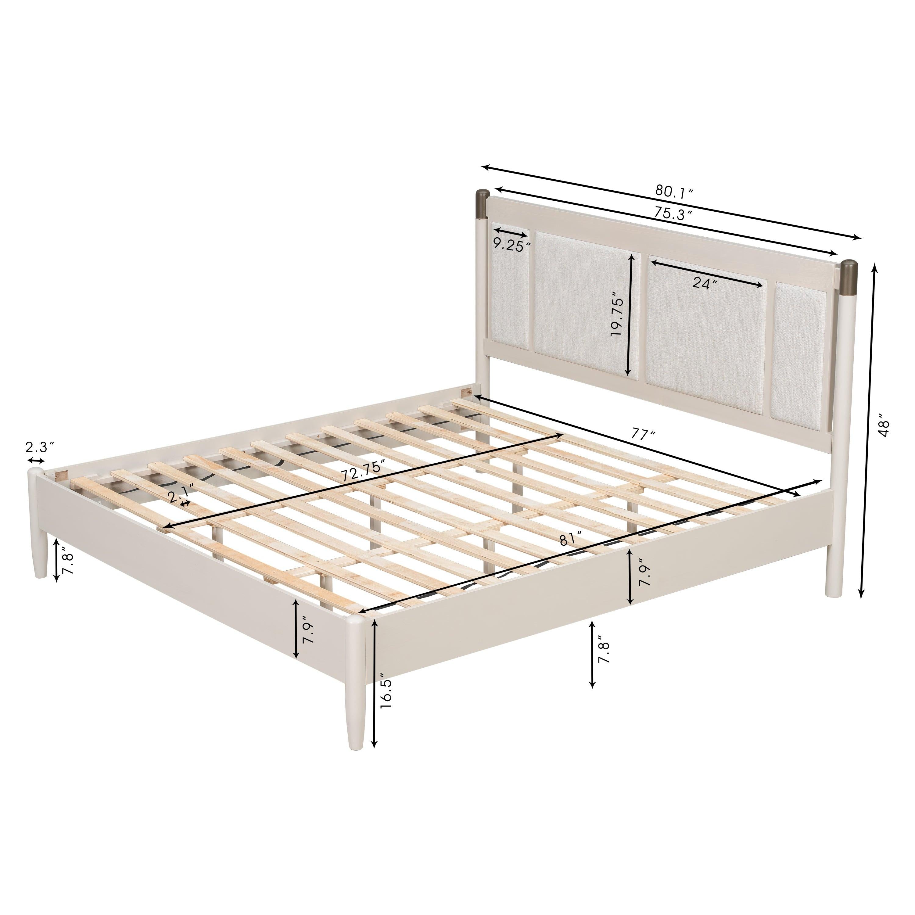 Solid Wood King Bed with Heavy Duty Support.