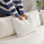 Oversized L-Shape Sectional Sofa with Right Chaise in Beige.