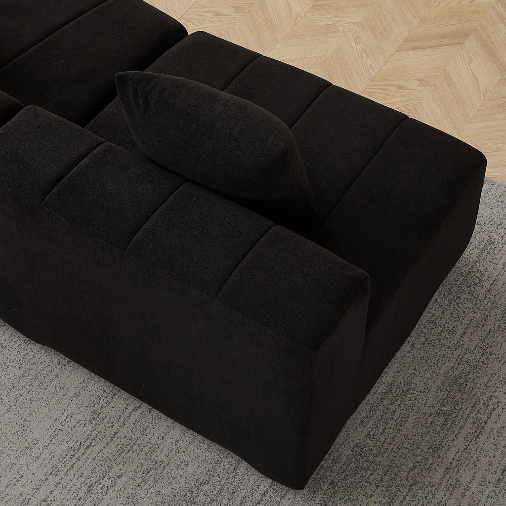 Curved Sectional Sofa with 6 Pillows for Any Room.