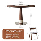 47 Inch Solid Wood Dining Table Set for 6.