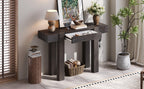 Rustic Console Table with Power Outlet and Hidden Drawer.