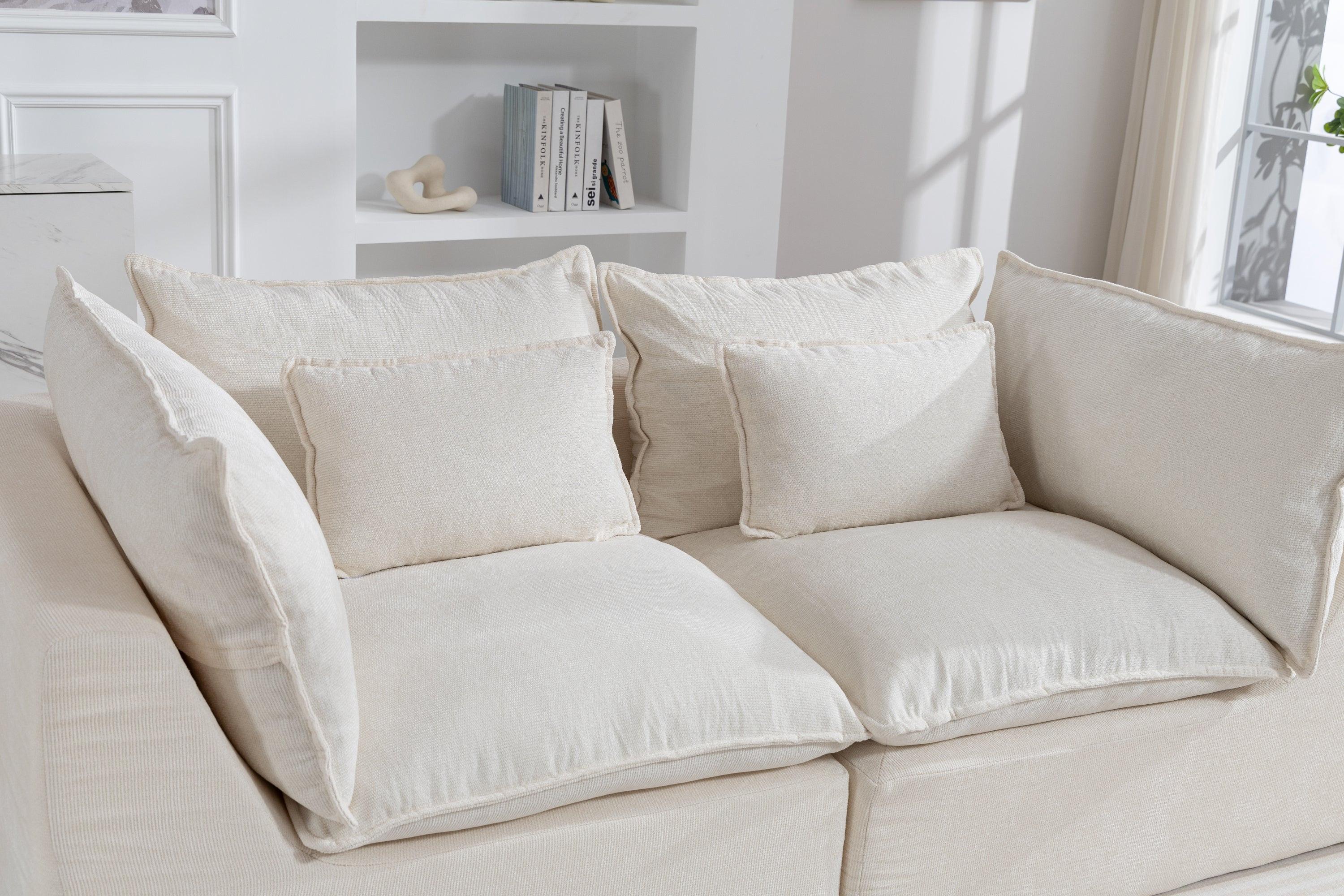 Oversized Modular Sectional Sofa with Ottoman for Living Room.