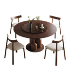 Wabi-Sabi Oak Round Table Set with 4 Chairs & Lazy Susan.
