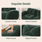 Modern Green Sofa Set for Living Room - 2 Piece Couch.