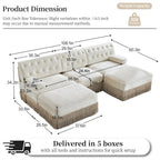 Modular Velvet Chesterfield Sofa for Living Room.