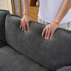 Modular Sectional Sofa Grey with Ottoman for Living Room.