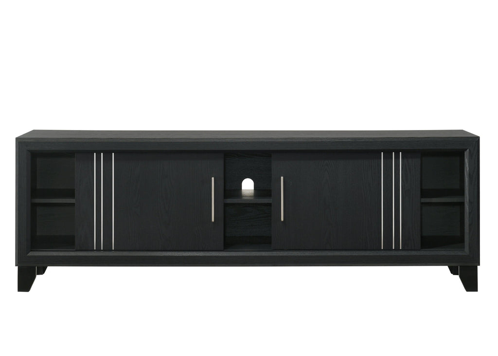 Contemporary TV Stand with Open Shelves & Storage.
