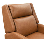 Mid-Century Modern Pushback Recliner in Brown Fabric.