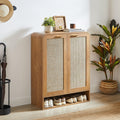 Rattan Shoe Cabinet with 6-Tiers for Shoe Storage.