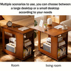 Bamboo Folding Edge Table with Movable Storage.