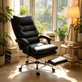 Black Ergonomic Massage Office Chair with Lumbar Heat and Backrest