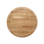 Top-down view of the Maple Brown Round Wooden End Table with Shelf showing its circular tabletop and natural wood grain texture.