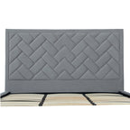 Crosby Upholstered Velvet King Bed in Gray