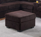 L-Shaped Sectional Set with USB Cup Holders & Ottoman.