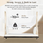 TOPMAX Wooden Swing Chair for Garden and Patio.