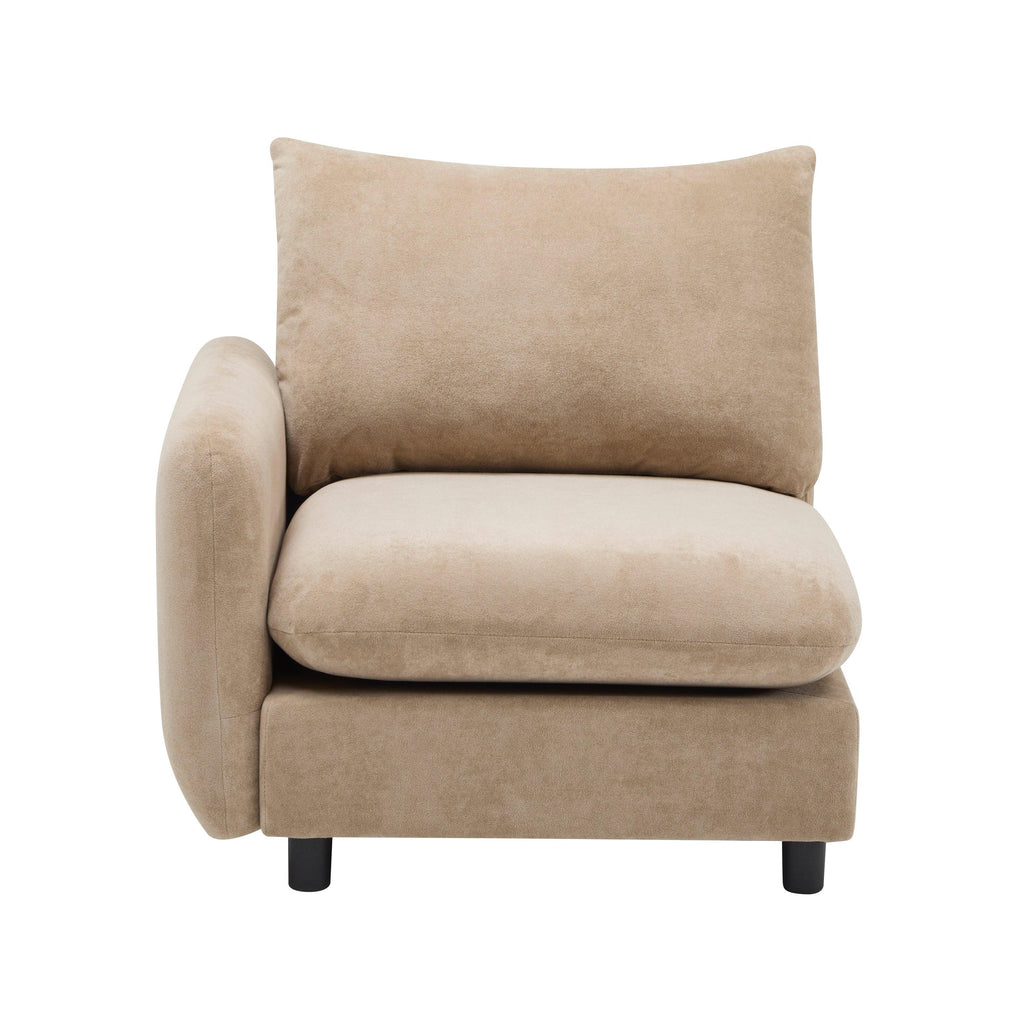 99 in. 4-Piece Modular Velvet Sectional Sofa with Ottoman.