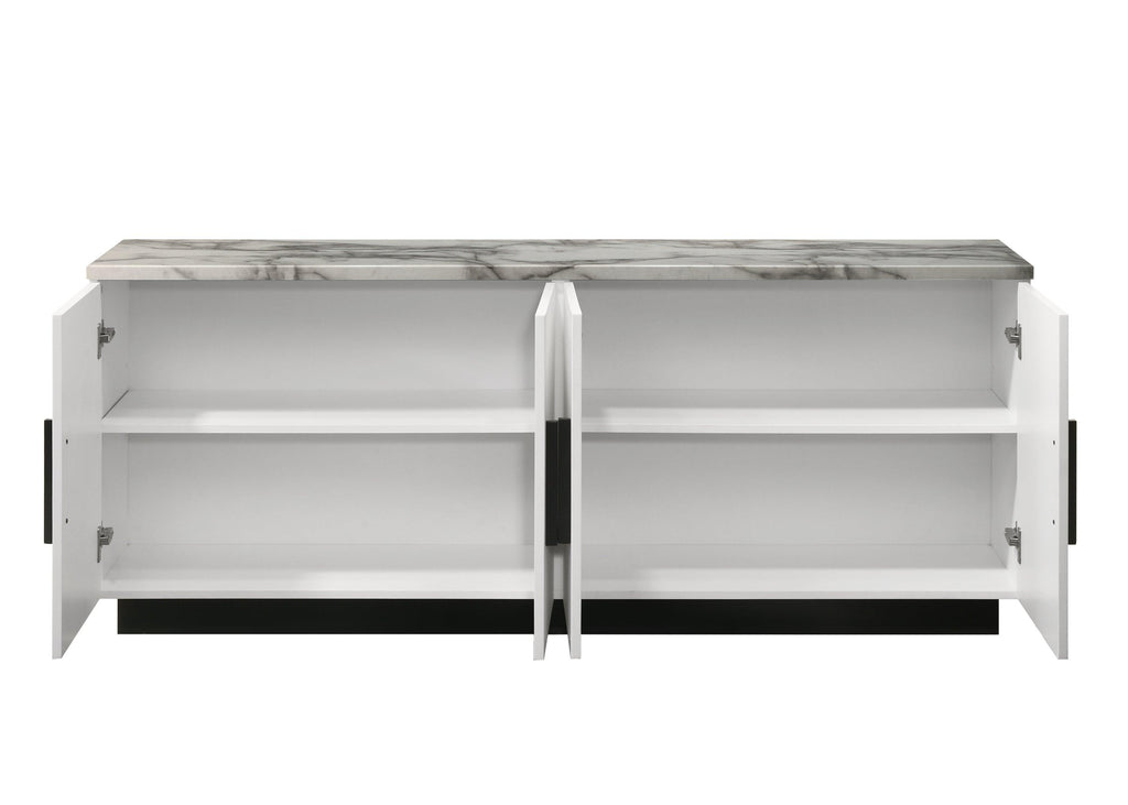 Matilda 63' White Marble Console Table.