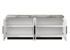 Matilda 63' White Marble Console Table.