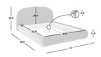 Archie Puffy Upholstered Platform Bed, Queen, Almond White.