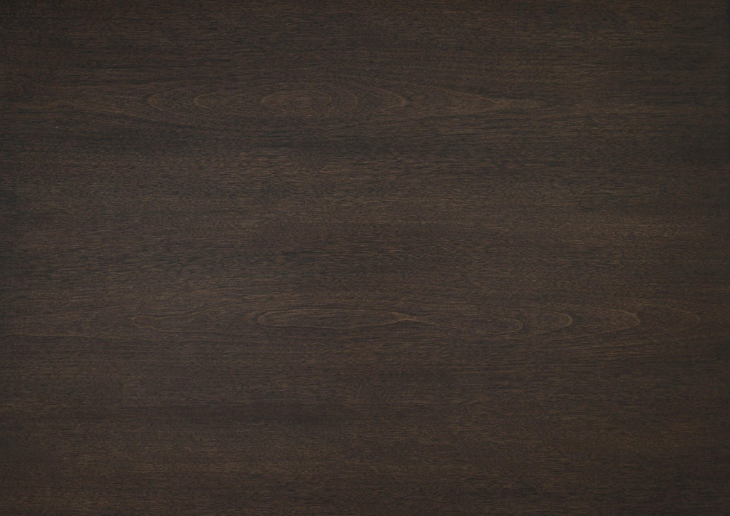 Dark Brown Cocktail Table with Gold Tip Legs.